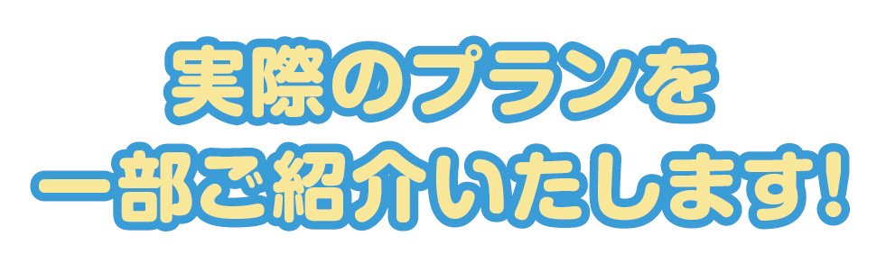 実際のプランを一部ご紹介いたします！